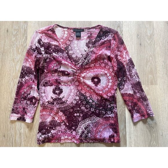 The Limited Tops - The Limited Vtg Women Top Small Y2K Pink Floral Whimsigoth Sheer Babydoll Fairy